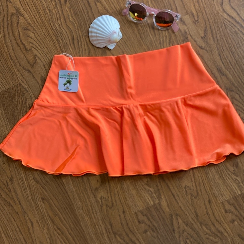Neon Orange 🔥flip skirt swim suit cover up in Med.